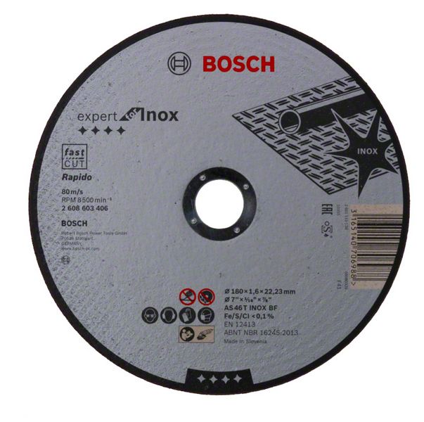 Bosch Lõikeketas 180x22.23x1.6 INOX 2608603406