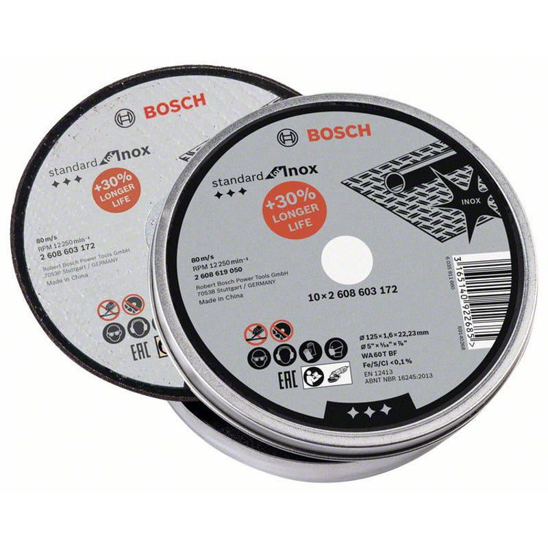 Bosch Lõikeketas INOX 125x22.23x1.6mm 10 tk. 2608619050