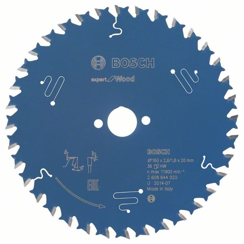 Bosch Expert for Wood 160 x 20 x 2,6 mm, 36T 2608644020