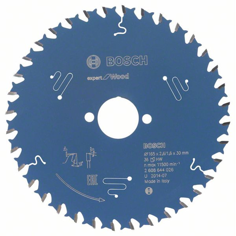 Bosch Expert for Wood 165 x 30 x 2,6 mm, 36T 2608644026