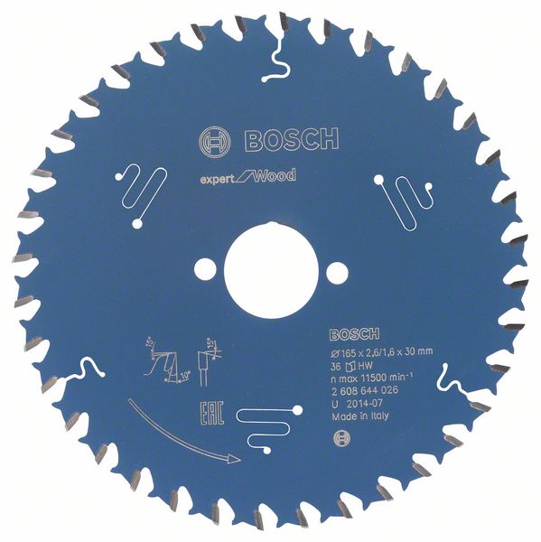 Bosch Expert for Wood 165 x 30 x 2,6 mm, 36T 2608644026