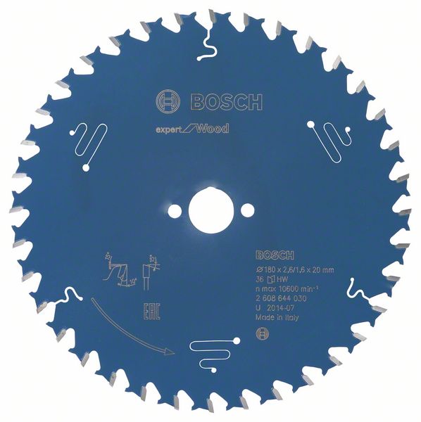 Bosch Expert for Wood 180 x 20 x 2,6 mm, 36T 2608644030