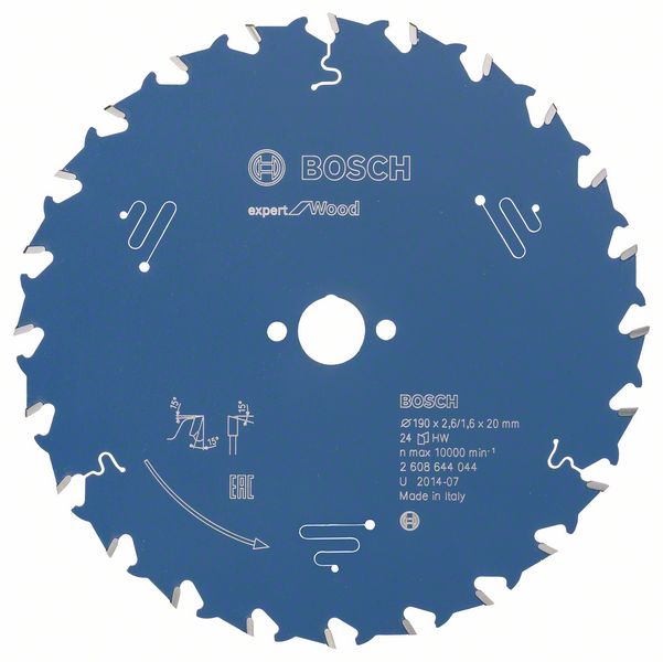 Bosch Expert for Wood 190 x 20 x 2,6 mm, 24T 2608644044