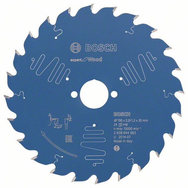 Bosch Expert for Wood 190 x 30 x 2,0 mm, 24T 2608644083