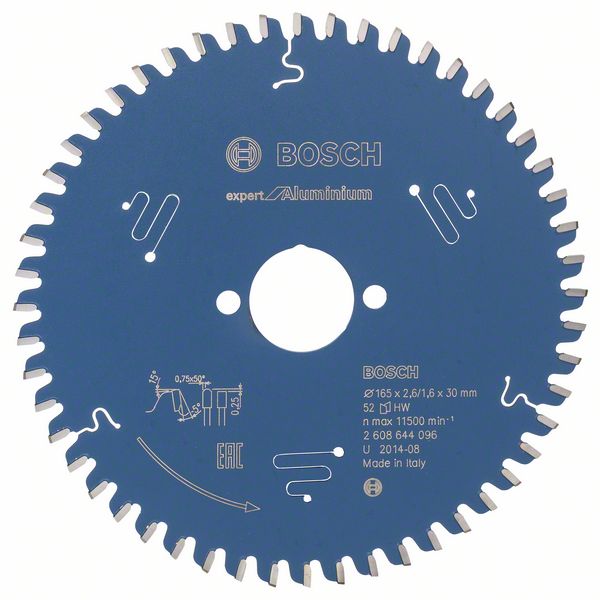 Bosch Expert for Aluminium 165 x 30 x 2,6 mm, 52T 2608644096
