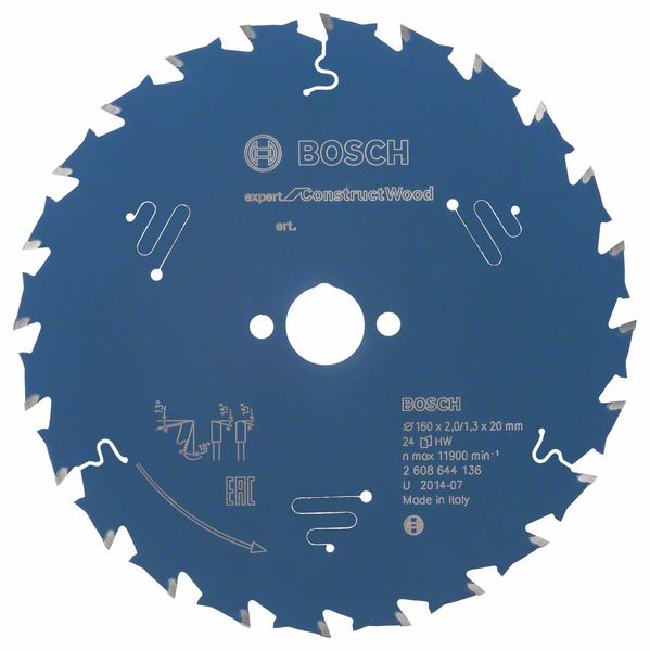 Bosch Expert Construct Wood 160 x 20 x 2mm, 24T 2608644136