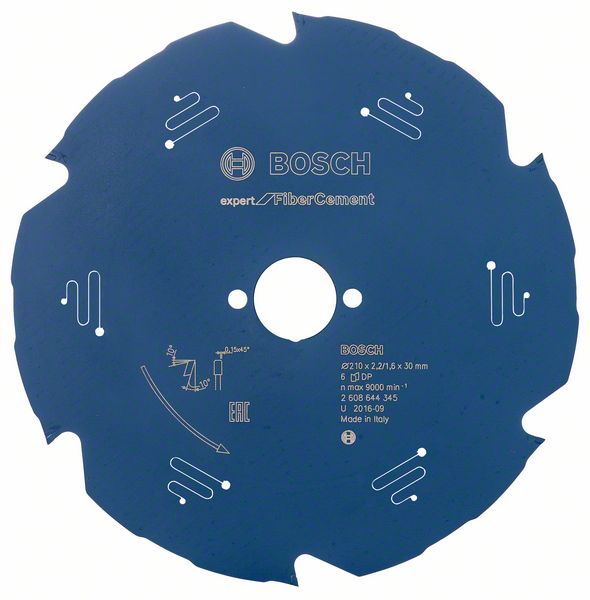 Bosch Expert for Fiber Cement 210 x 30mm, 6T 2608644345