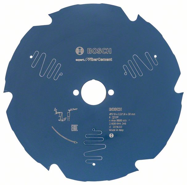 Bosch Expert for Fiber Cement 216 x 30mm, 6T 2608644346