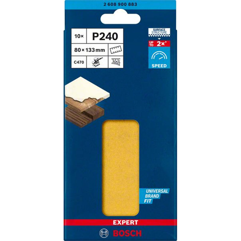Bosch C470 Lihvpaber, puidule 80x133,K240,10 tk. 2608900883