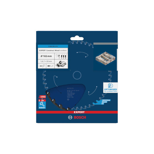 Bosch Expert Construct. Wood 165x20x1.6/1 24T 2608902210
