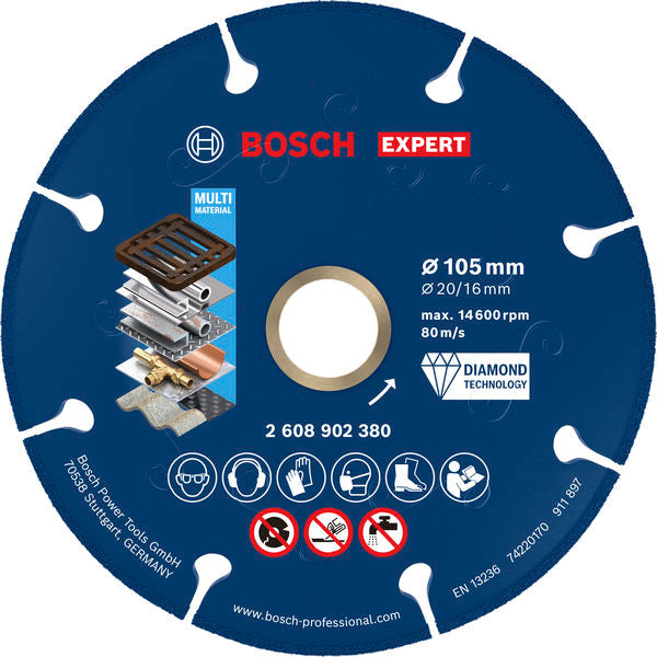Bosch Teemantlõikeketas Metal 105x20/16mm 2608902380