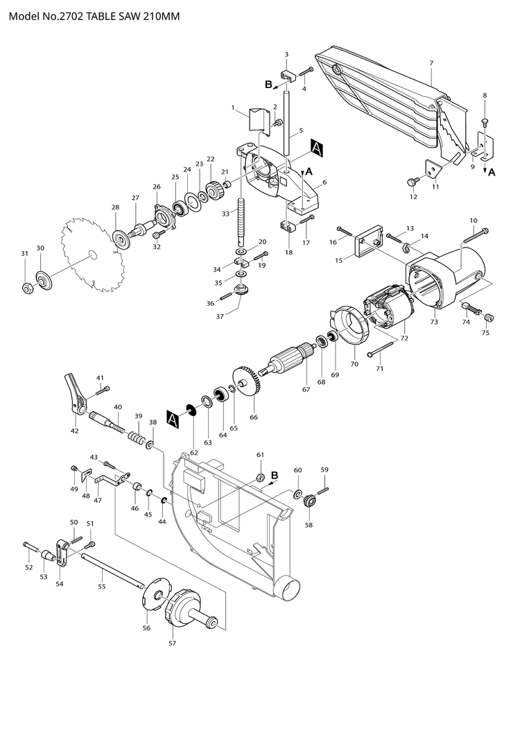 Makita 2702 — сборочный чертёж, лист 1, деталь 192798-4 поз. F03