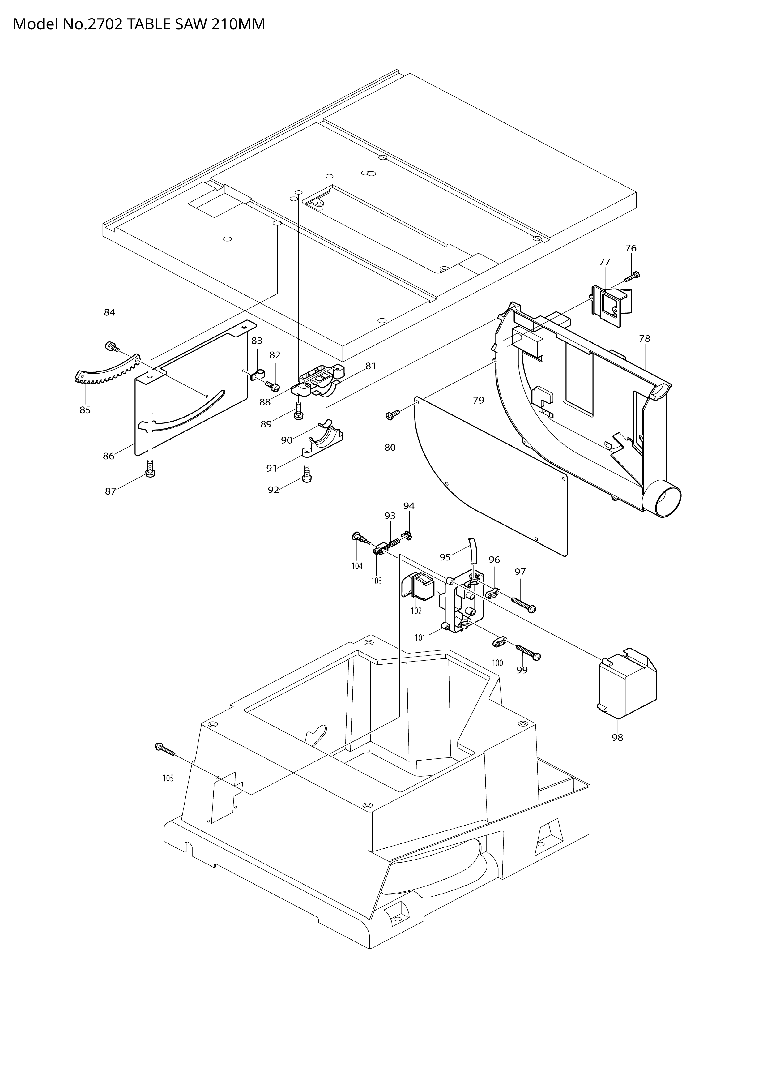 Makita 2702 — сборочный чертёж, лист 2, деталь 316930-8 поз. 113