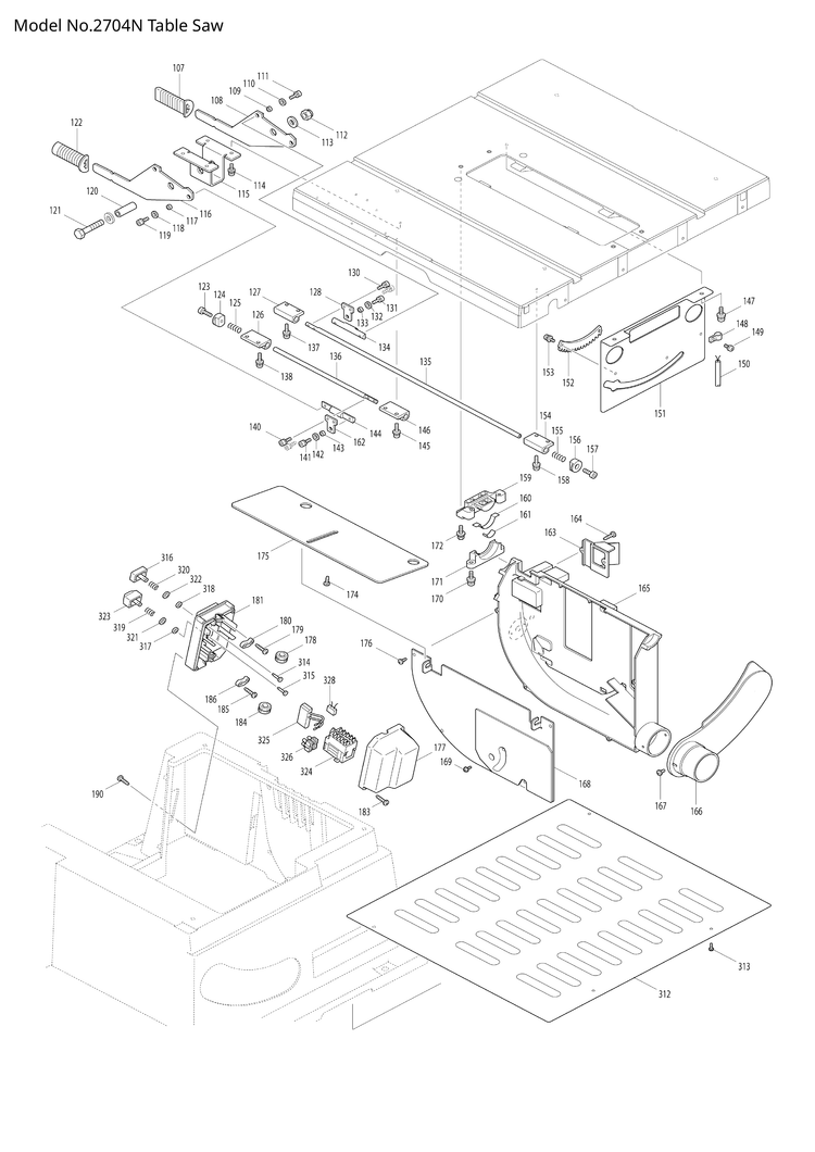 Makita 2704N — сборочный чертёж, лист 2, деталь 265B67-9 поз. 029-2