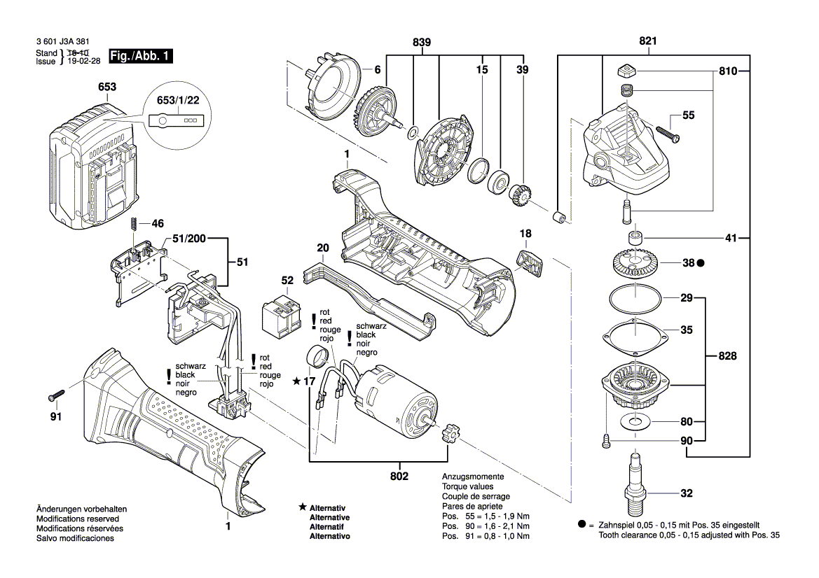 New Genuine Bosch 1600A00M8J Set Of Gearwheels