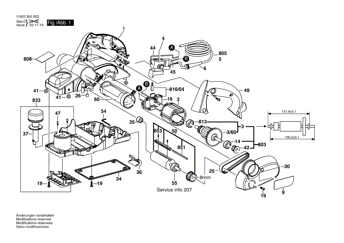 Nieuwe echte Bosch 2608584003 Planer Head