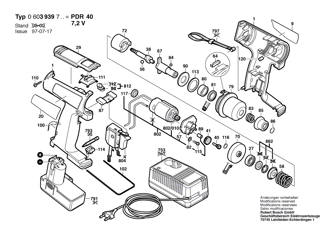 Nieuwe echte Bosch 2600100638 PLOW -wasmachine