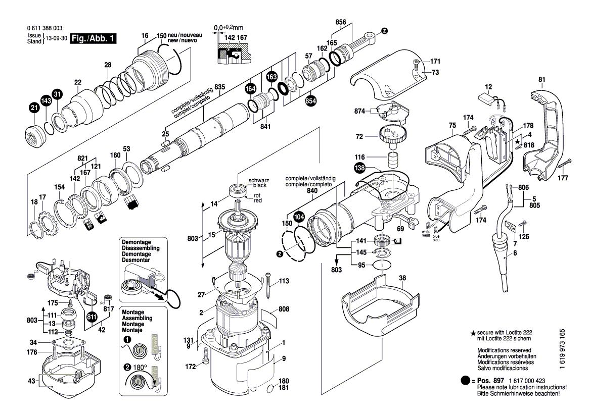 Uusi aito Bosch 1604460348 virtalähdejohto