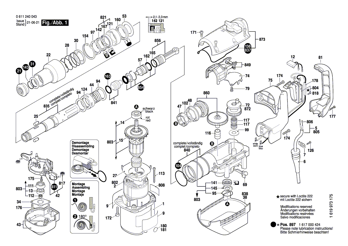 Nouveau véritable Bosch 1612025055 Poignée auxiliaire