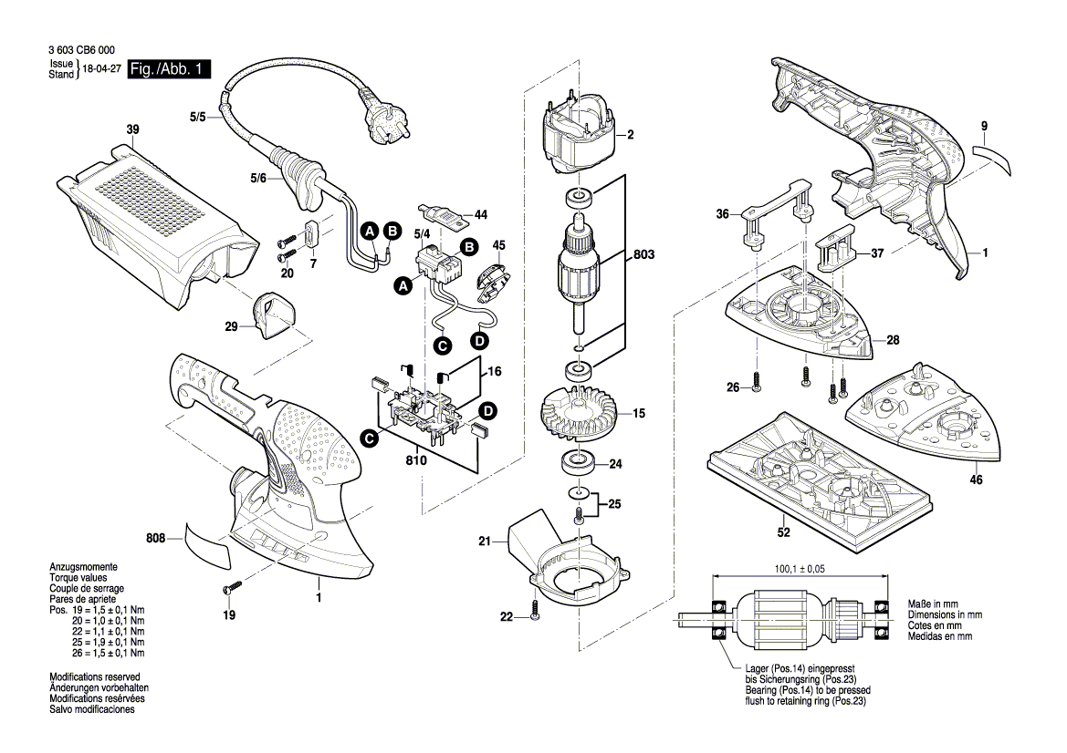 Neu Original Bosch 2609000246 Kohlebürstensatz