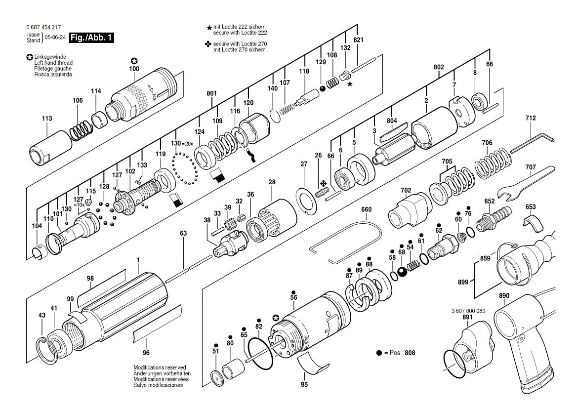 Nouveau véritable Bosch 3607031426 Assemblage de pièces de service