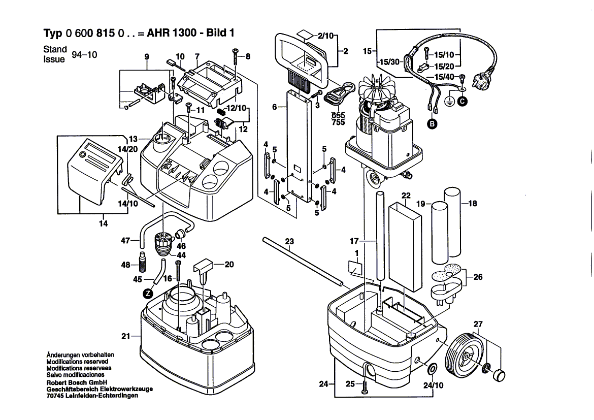 Neuer Original-Ein-/Ausschalter 1609350366 von Bosch