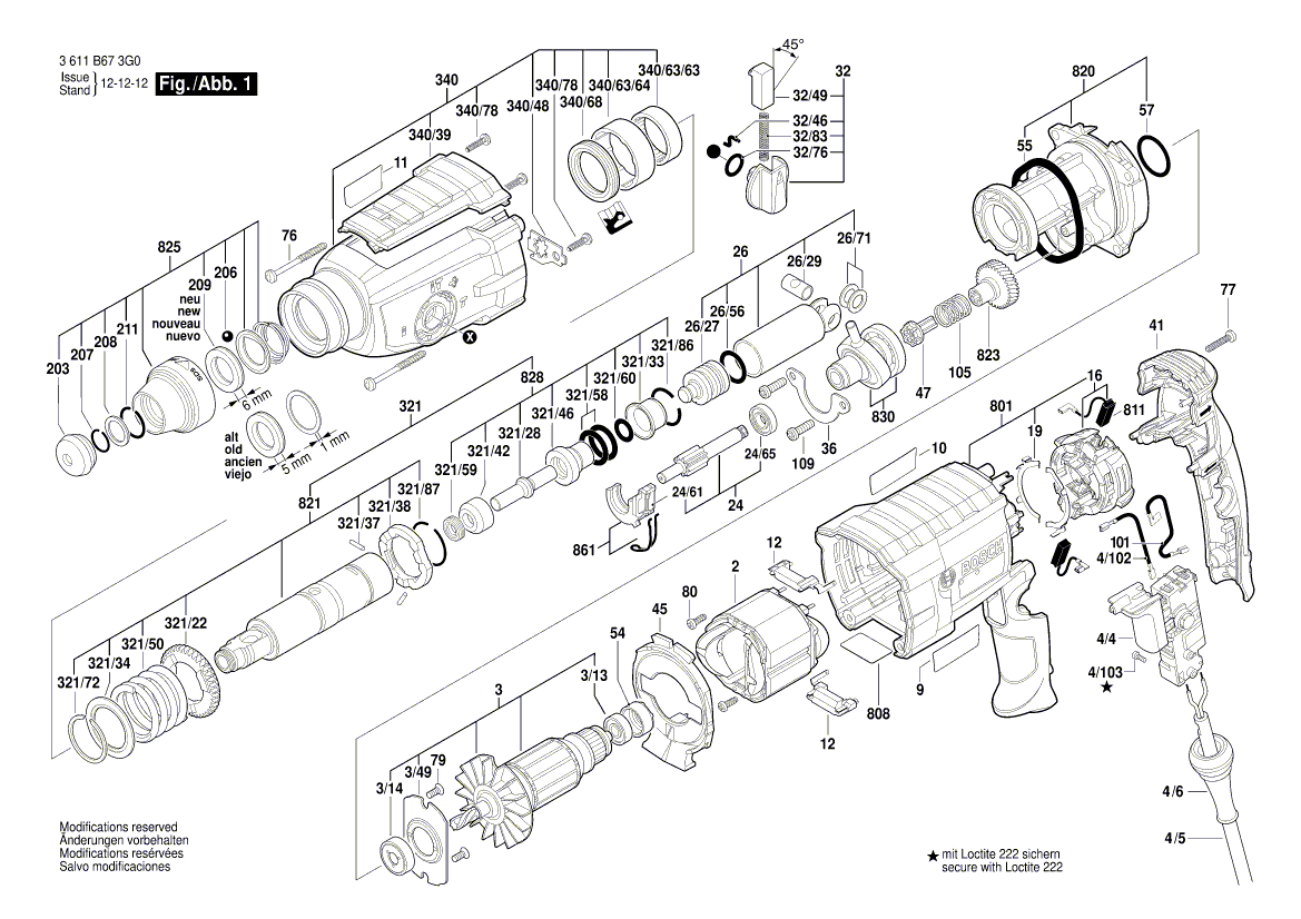 Ny ekte Bosch 1613124098 Striker Pin