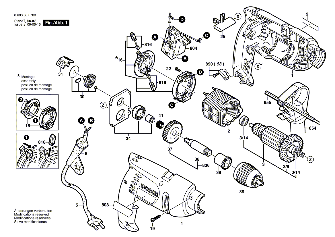 Ny ekte Bosch 2609002056 av-av-bryter