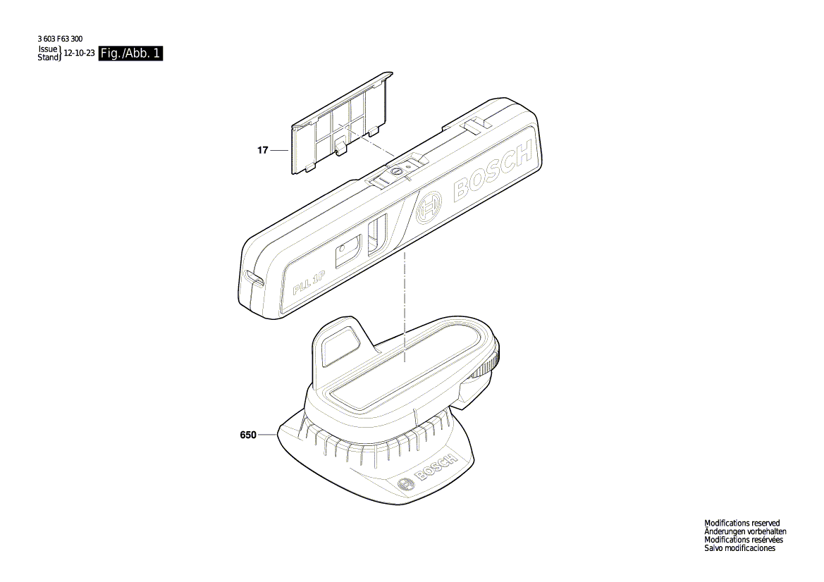 Nieuwe echte Bosch 1619PA4729 Batterijbedekking