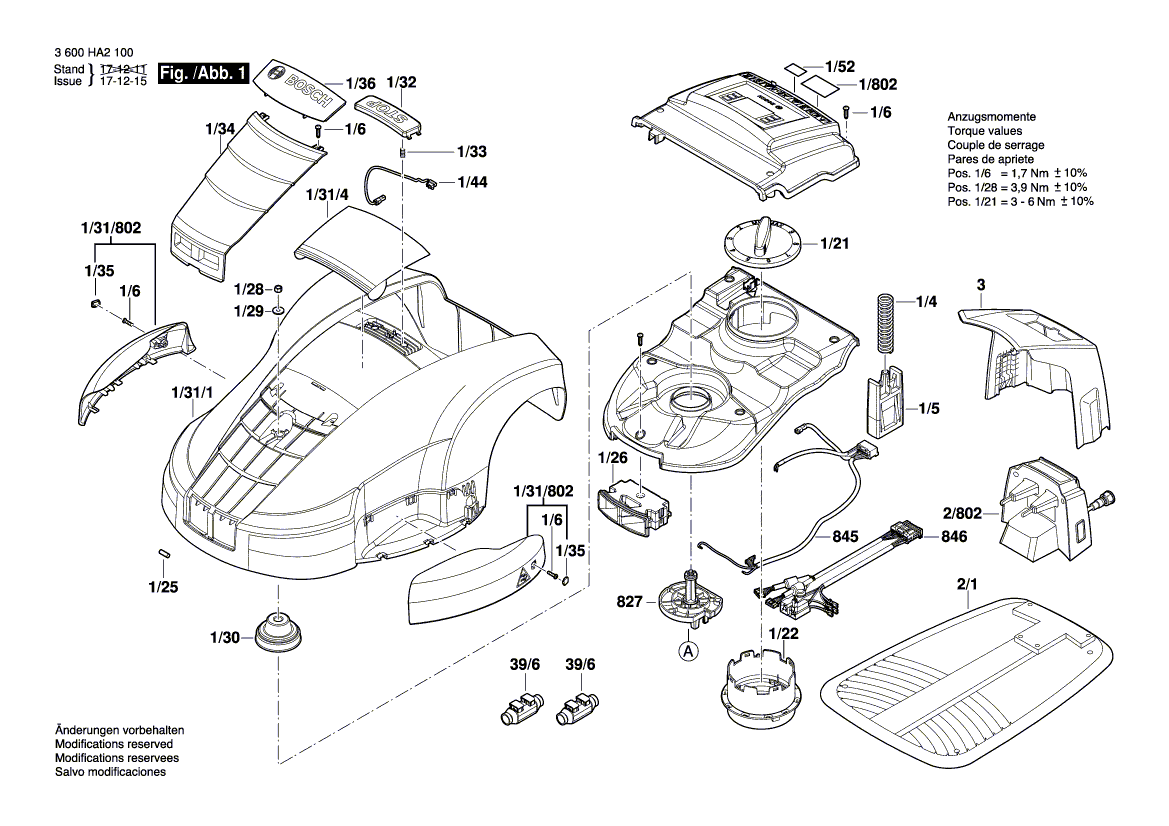 Nouveau véritable bosch F016L68470 couvercle à charnière