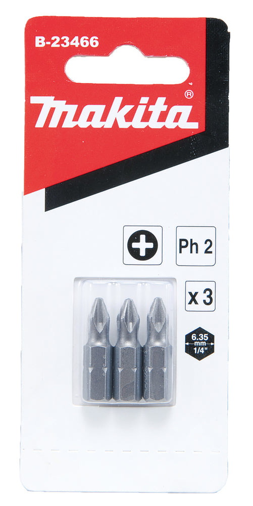 Nouveau authentique Makita B-23466 Bit de vis PH2X25MM 3PCS