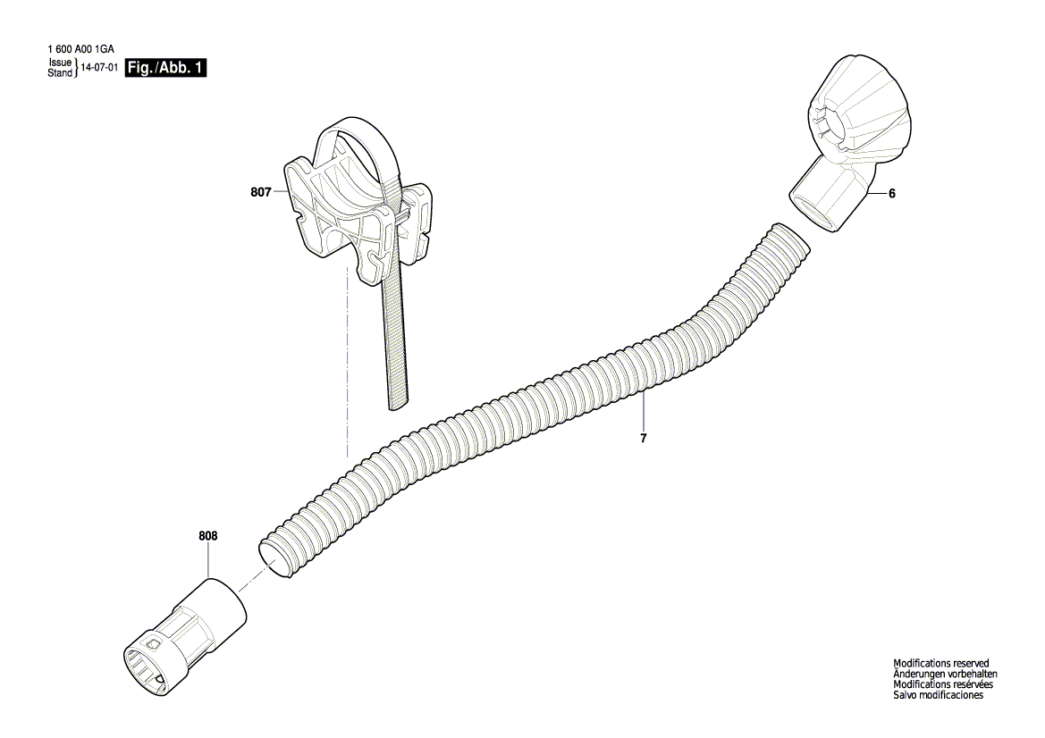 Neuer echter Bosch 1600a00229 Schlauch