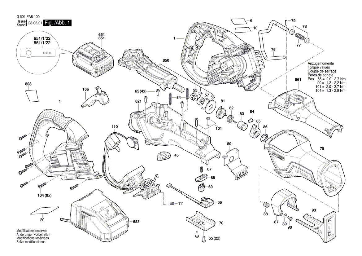 Ny äkta Bosch 1607000CF0 Motor-Gearbox Assembly