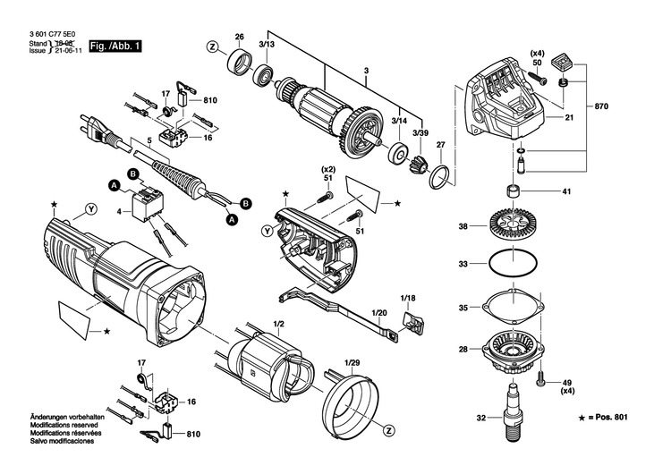 Bosch 160021007R O-Ring — GWS 850 — схема 3601C775E0, лист 1 из 2, позиция 33