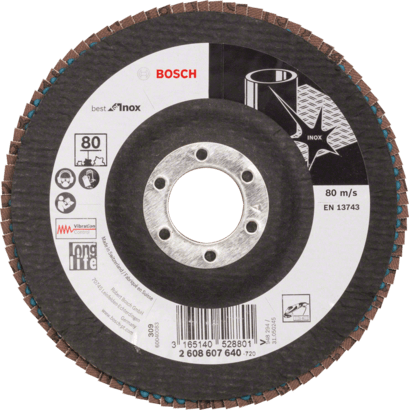 New Genuine Bosch 2608607640 X581 Best for Inox Flap Discs, Angled Version For