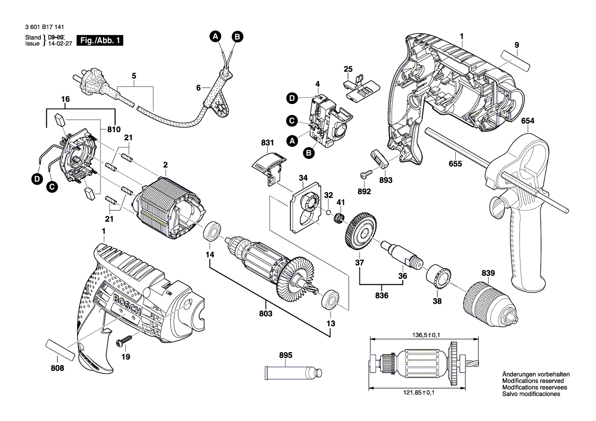 New Genuine Bosch 1600A00YF0 Type Label