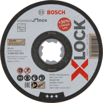 Ny ekte Bosch 2608619363 X-Lock Cutting Disc Standard for Inox for Small