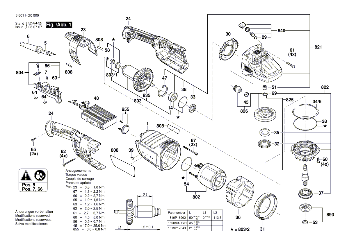 Ny ekte Bosch 1604460444 strømforsyningssnor