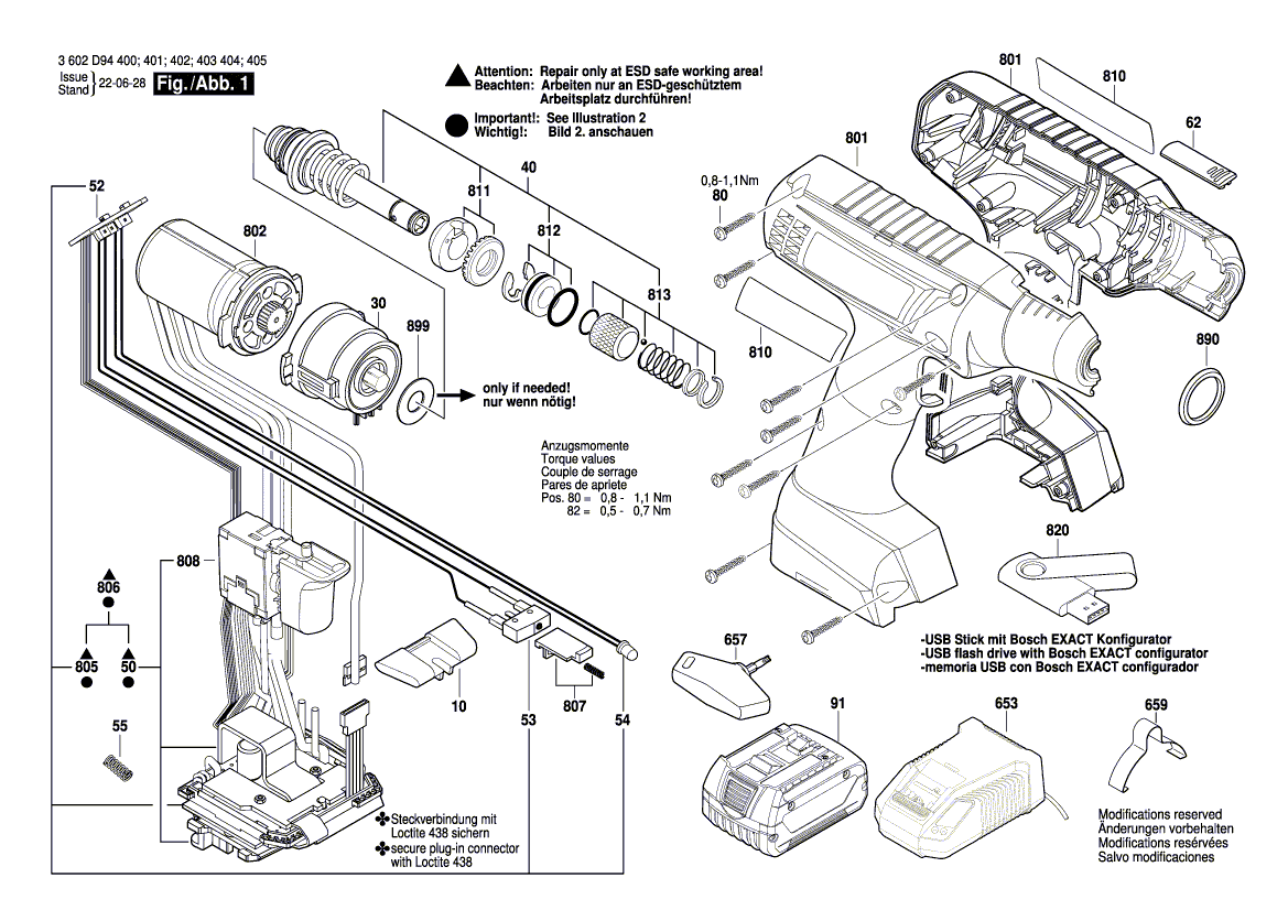 Neu Original Bosch 1600A007U5 Schnellwechsel-Spannzange