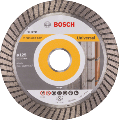 Nouveau véritable bosch 2608602672 meilleur pour le disque de coupe Universal Turbo Diamond pour