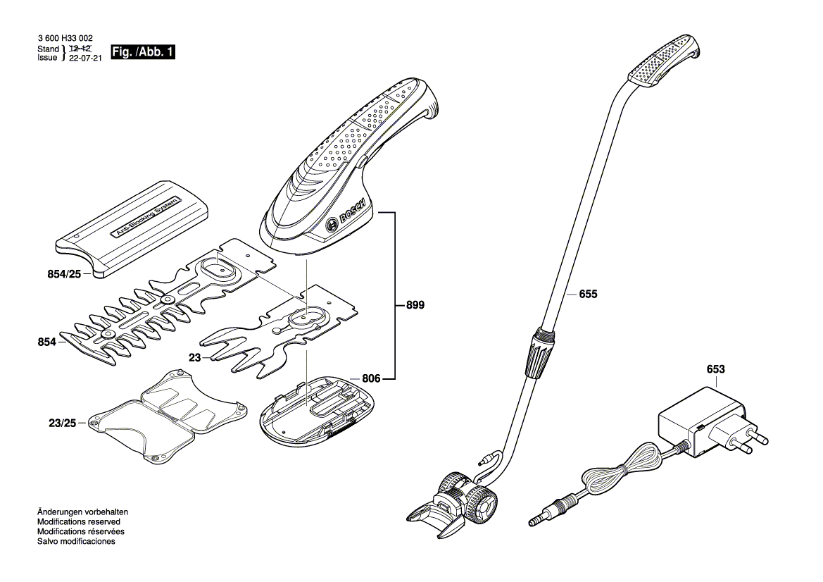 Nouveau véritable bosch 2609003133 ensemble de couteaux