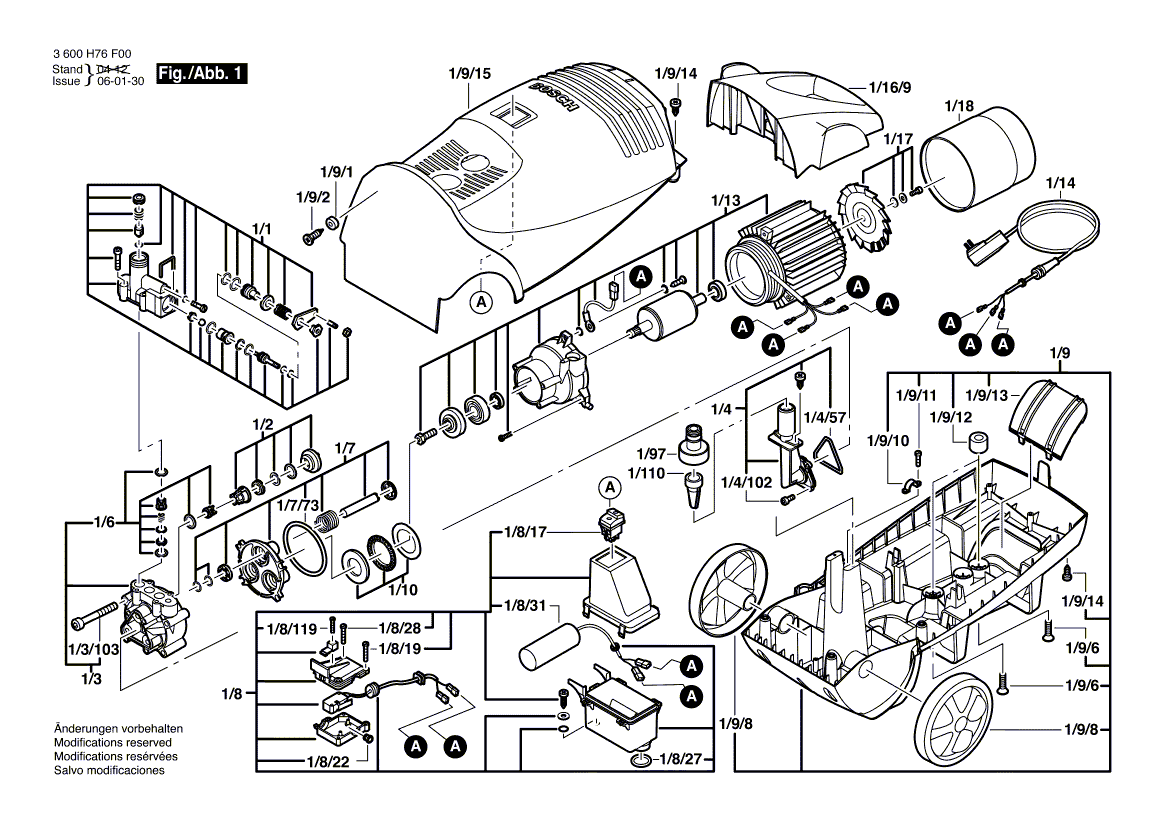 Ny ekte Bosch F016F03852 Strømforsyningssnor