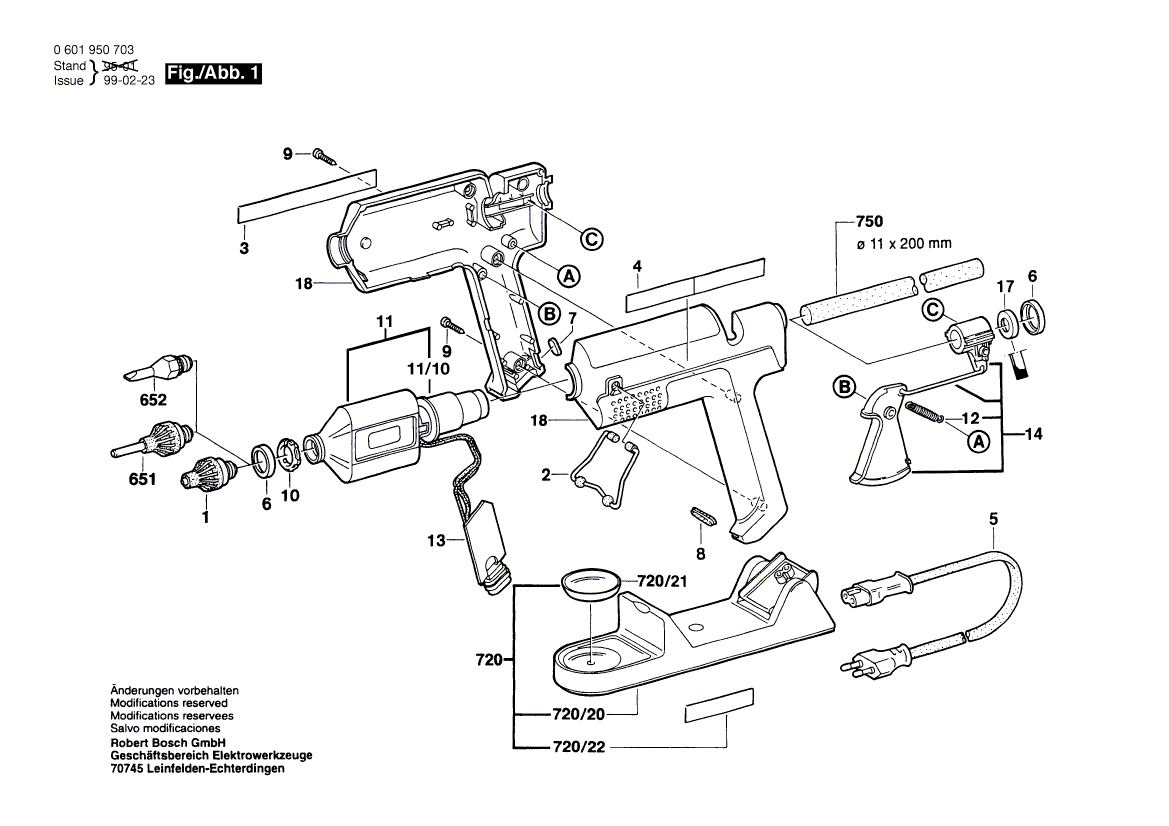 Neues echtes Bosch 1600A000PX -Heizelement