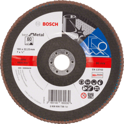 Ny ekte Bosch 2608606738 X571 Best for Metal Flap Discs, Straight Version