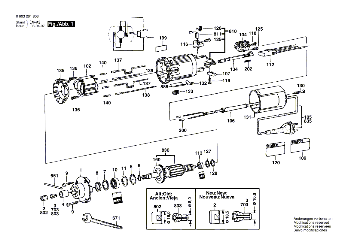 Новый подлинный Bosch 1603501018 Книтный патрон