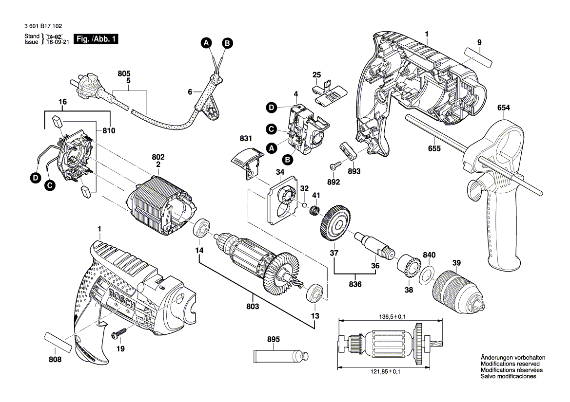 Nieuwe echte Bosch 2609160123 boorspindel