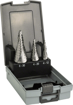 Ny äkta BOSCH 2608587426 HSS Step Drill Bit, 3-Bat Shank, Set For Rotary