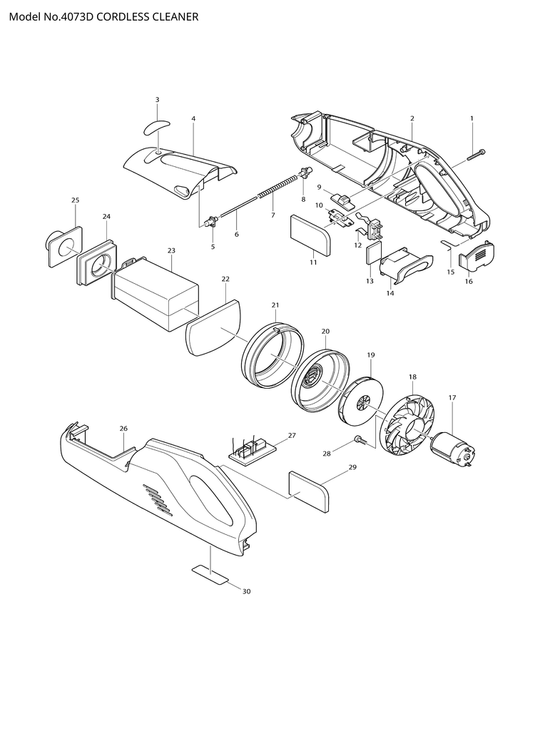 Makita 4073D — сборочный чертёж, лист 1, деталь 629709-1 поз. 017