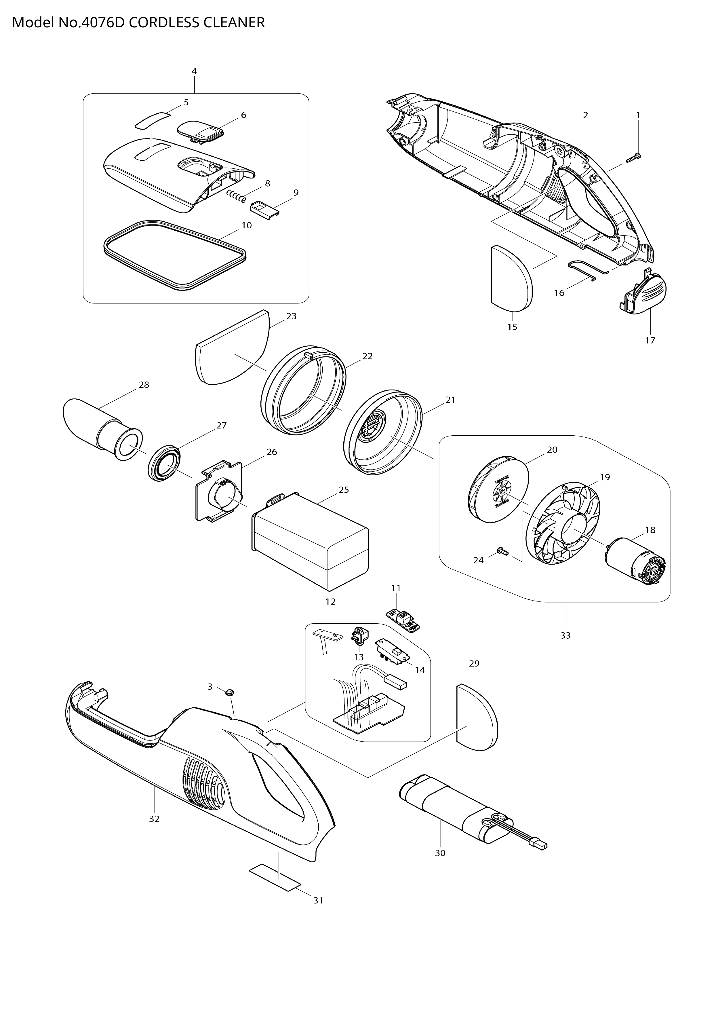 Makita 4076D — сборочный чертёж, лист 1, деталь 631812-6 поз. 012