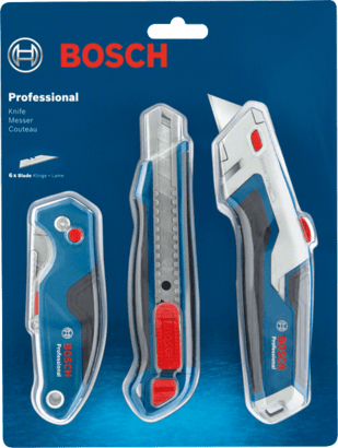 New Genuine Bosch 1600A027M4 Knife Set 3pc Professional Combo Kit